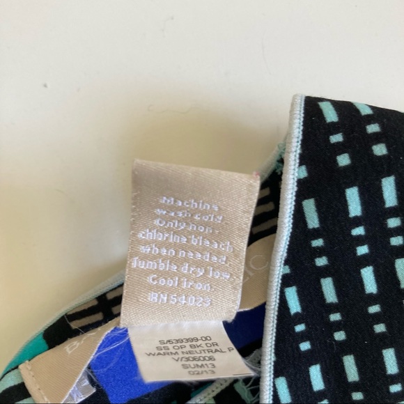 Banana Republic Geometric V Neck Dress Blue Size 8 - Picture 5 of 5